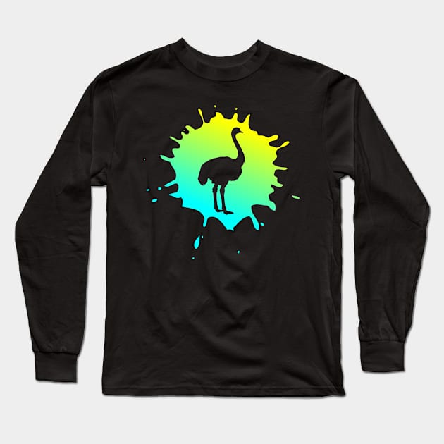 Men or Boys Ostrich Long Sleeve T-Shirt by JKFDesigns